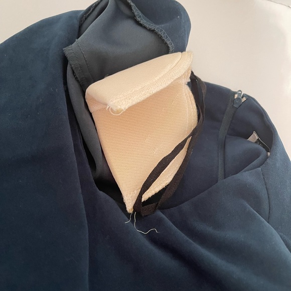 Vntg. Bety’s Things Velvet Sheeth Dress Floral Cut out Hem Hunter Green Size 14P - Picture 8 of 9